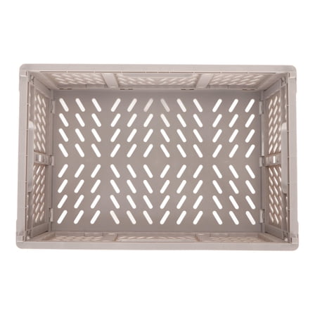 YAHHU Collapsible Thick Plastic Storage Crate – Large Capacity, Breathable Hollow Design,  Office & Home Organizer