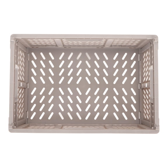 YAHHU Collapsible Thick Plastic Storage Crate – Large Capacity, Breathable Hollow Design,  Office & Home Organizer