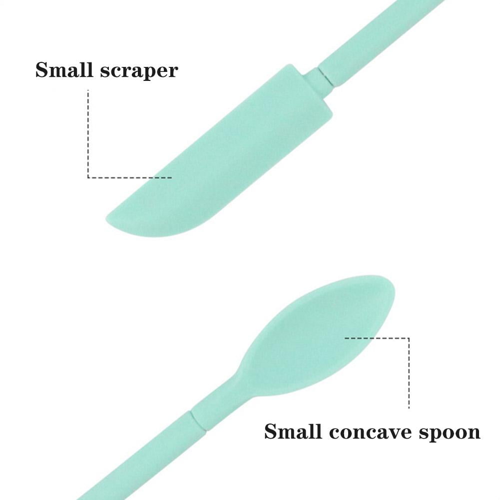 Silicone Mini Spatula Jar Scraper Scoop Tip Long Double Headed Cosmetic Sp  C2 C~