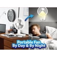 thumbnail image 3 of Technical Pro Rechargeable Desk Wall Fan with LED Work Lamp and Powerbank, 3 of 6