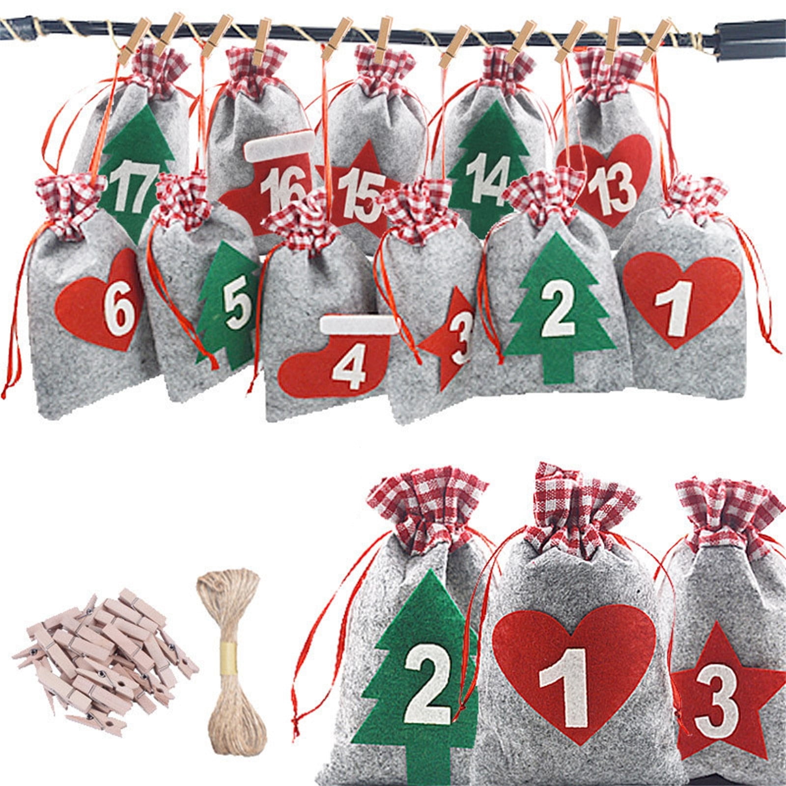Holiday & Seasonal Décor Advent Calendar for Filling Sets Bags