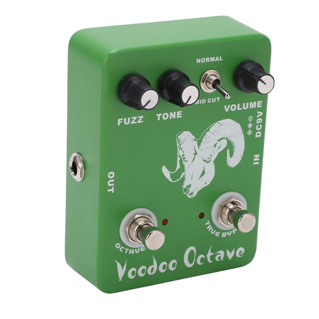Effects Pedals, Low Loss Fuzz Voodoo Octave Guitar Effect Pedal Green With LED Light For Playing