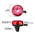 thumbnail image 3 of WIRESTER Bicycle Bell Red Aluminum Alloy Mini Bike Bell With Ring Horn Accessories for Adults Men Women Kids Girls and Boys - Pink Donut, 3 of 7