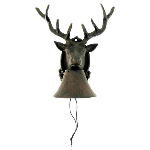 Metal Wall Mount Call Bell 8 Point Antler Buck Deer Cabin/Lodge/Home Door Decor