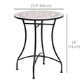 thumbnail image 3 of Outsunny 23.5" Mosaic Round Patio Table, Outdoor Ceramic Side Bistro Table, 3 of 10