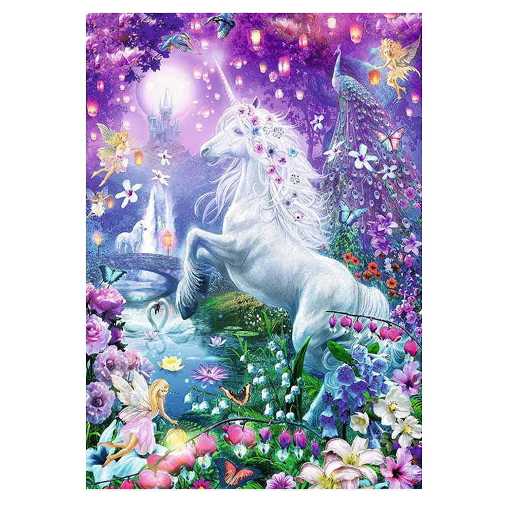 LEUCHTEND 5D Diy Fantasy Unicorn Round Full Drill Rhinestone Diamond