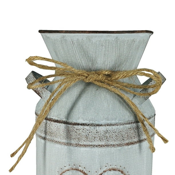 Retro flores artificiales jarrones de metal Shabby Chic jardín estilo jarra boda artesanía JShteea Libre de BPA