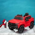 thumbnail image 6 of Kids Ride on Car with Remote Control, 12V Powered Wheels Licensed Chevrolet Silverado GMC Ride On Toddler Electric Vehicles for 3-8 Years, MP3,FM, Spring Suspension, LED Light,Red, 6 of 7