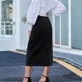 thumbnail image 6 of Pxiakgy Jean Skirts for Women Denim Women's Clothing European and American Button Irregular Slit Denim High Waist Long Skirt Casual Showing Figure Womens Jean Skirt Z-Black Xs, 6 of 8