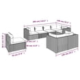 thumbnail image 3 of vidaXL 8 Piece Garden Lounge Set with Cushions Poly Rattan Grey, 3 of 4