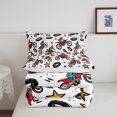 thumbnail image 5 of Manfei Sporty Motocross Twin Comforter Sets,Cute Stars Bedding Set,White,Reversible,2 Pieces,1 Comforter and 1 Pillowcase, 5 of 7