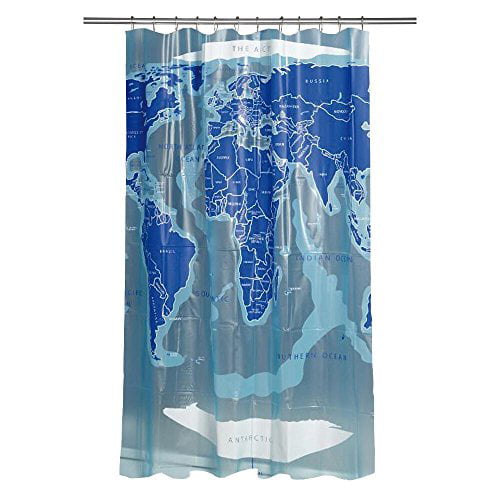 PVC Shower Curtain Croydex AE580815 World Map 180 x 180 cm 