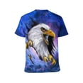 thumbnail image 2 of LAOLIUSN Funny USA Bald Eagle T-Shirt American Flag Style Graphic Tee Shirt，S-4XL, 2 of 7