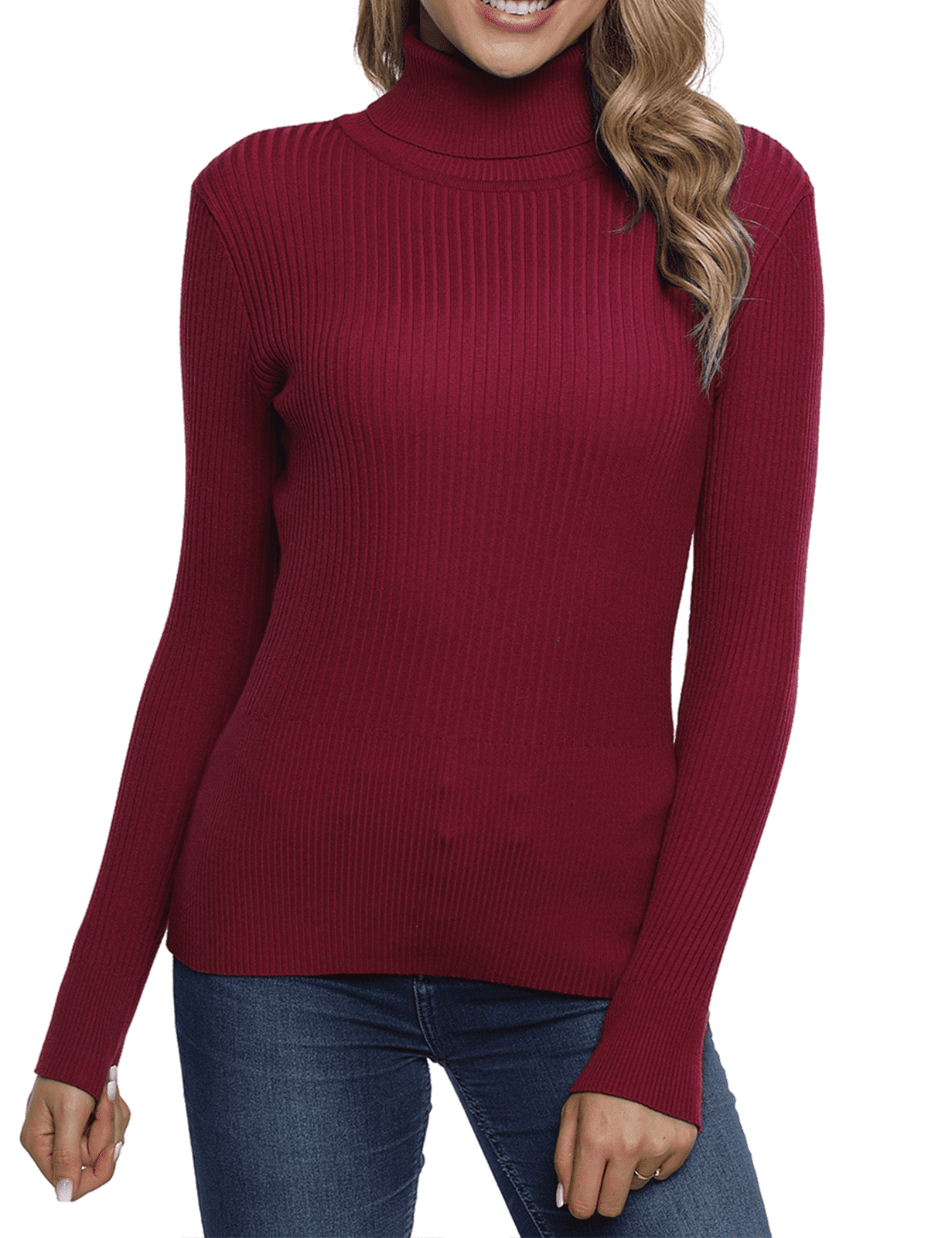 Ribbed Turtleneck Sweater Women's