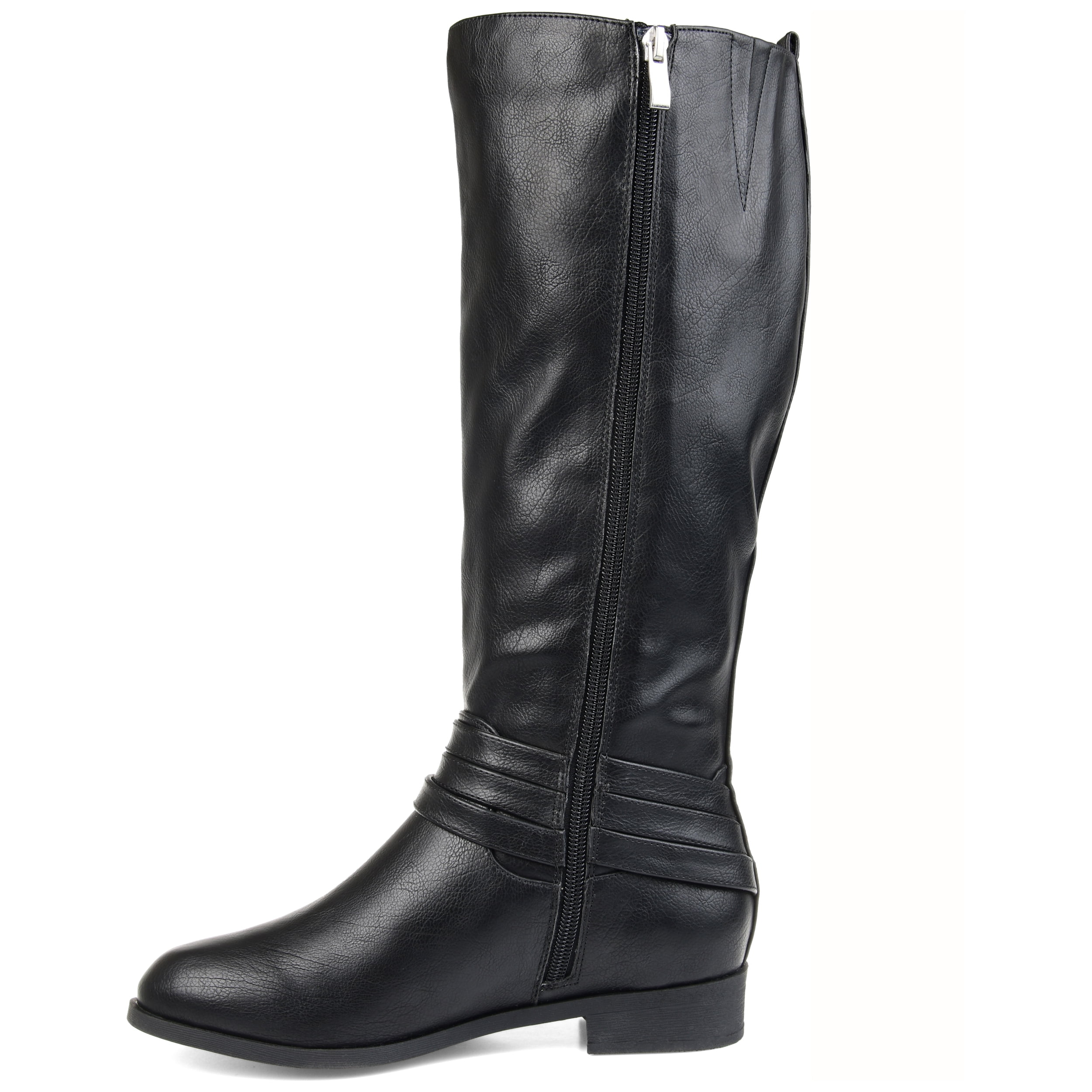 Journee Womens Ivie Stacked Heel Riding Boots, Calf Widths