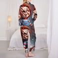 thumbnail image 4 of Saiise Chucky O Print Women Soft Pama Sets,Long Sleeve Sleepwear Button Up 2-Piece Pjs Lounge Sets-Medium, 4 of 8