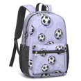 thumbnail image 2 of Soccer and Shadow Purple Pattern 17" School Backpacks for Teens,Waterproof Oxford Fabric,S-Shape Padded Straps for School,Travel,Hiking,Camping, 2 of 6