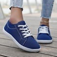 thumbnail image 4 of Unisex Canvas Sneakers Low Top Lace up Non Slip Work Shoes Lightweight Casual Tennis Comfortable Classic Footwear Blue Size 8.5, 4 of 6