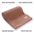 thumbnail image 6 of YIXPOH Organic Ribbed Baby Swaddle Blanket - 100% Soft Cotton Knit for Boys Girls Stroller Cuddle Blanket for Newborns Light Pink, 6 of 9