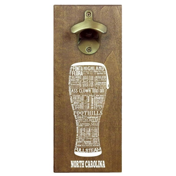 North Carolina Craft Beer Typography Cap Catching Magnetic Bottle Opener