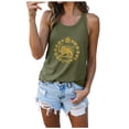 thumbnail image 5 of FUYUDY Women'S Tank Top Casual Summer Ribbed Sleeveless Racerback Crew Neck Patterned Print Loose Fit Vest Comfortable Stretchy Basic Female Camisole For Casual Daily Wear,Army Green,L, 5 of 5