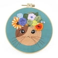 thumbnail image 2 of Birdeem Embroidery Hoop Flower Kit for Beginner Embroidery Cats New Product Embroidery Diy Stereoscopic Beginner Basic Fabric Material Pack, 2 of 5