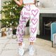thumbnail image 2 of Pantalones holgados Gibobby de chándal con estampado del Día de San Valentín para mujer Beige S, 2 of 4