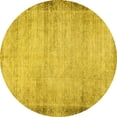 thumbnail image 1 of Ahgly Company Indoor Round Abstract Yellow Modern Area Rugs, 8' Round, 1 of 4