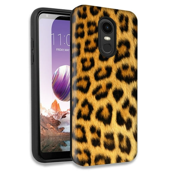 Mundaze Classic Leopard Double Layer Hybrid Case Cover For LG Fortune 2/Aristo 2 Plus/Zone 4/Aristo 3