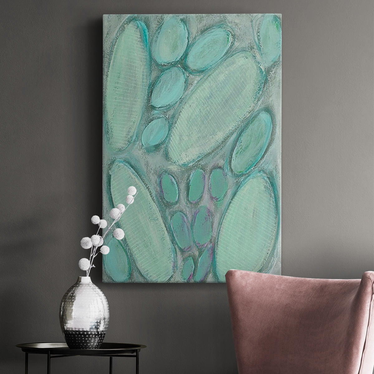 Blue Orbs I Premium Gallery Wrapped Canvas - Ready to Hang