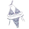 thumbnail image 1 of Conjunto de bikini dividido con estampado de contraste de pecho alto sexy para mujer Conjuntos de traje de baño de dos piezas Fridja nalpqowj59180, 1 of 3