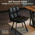 thumbnail image 6 of Sailvan Dining Chairs Set of 2, Modern PU Leather Upholstered Kitchen Chairs, Swivel Dining Room Chair with Double-Layer Fabric Cushion, Black, 6 of 8