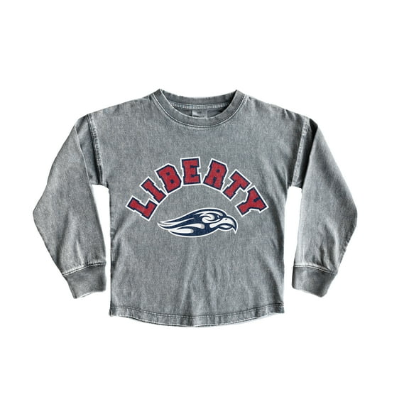 Girls Youth Gameday Couture Gray Liberty Flames Faded Wash Pullover Top