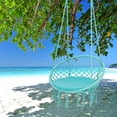 thumbnail image 3 of Gymax Chaise Hamac avec Coussin, Trousse de Quincaillerie pour Suspension Intérieur Extérieur Turquoise, 3 of 10