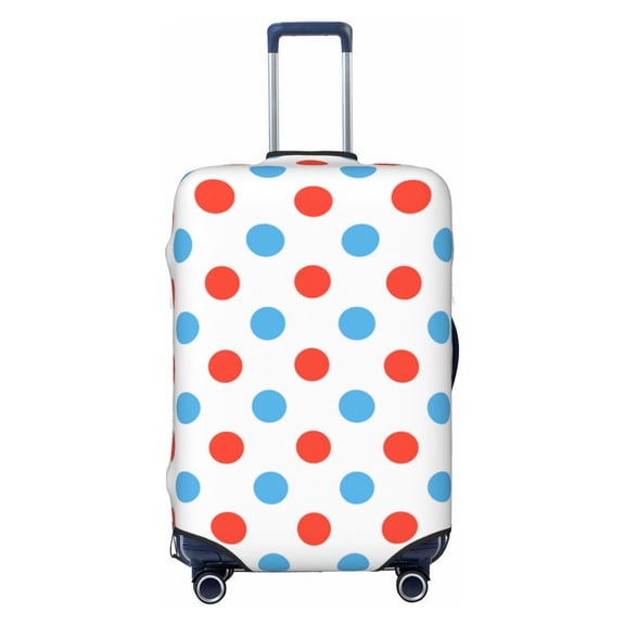 Xecao Red Blue Polka Dots print Elastic Luggage Cover, with double-sided print , is perfect for travel, business, and daily use