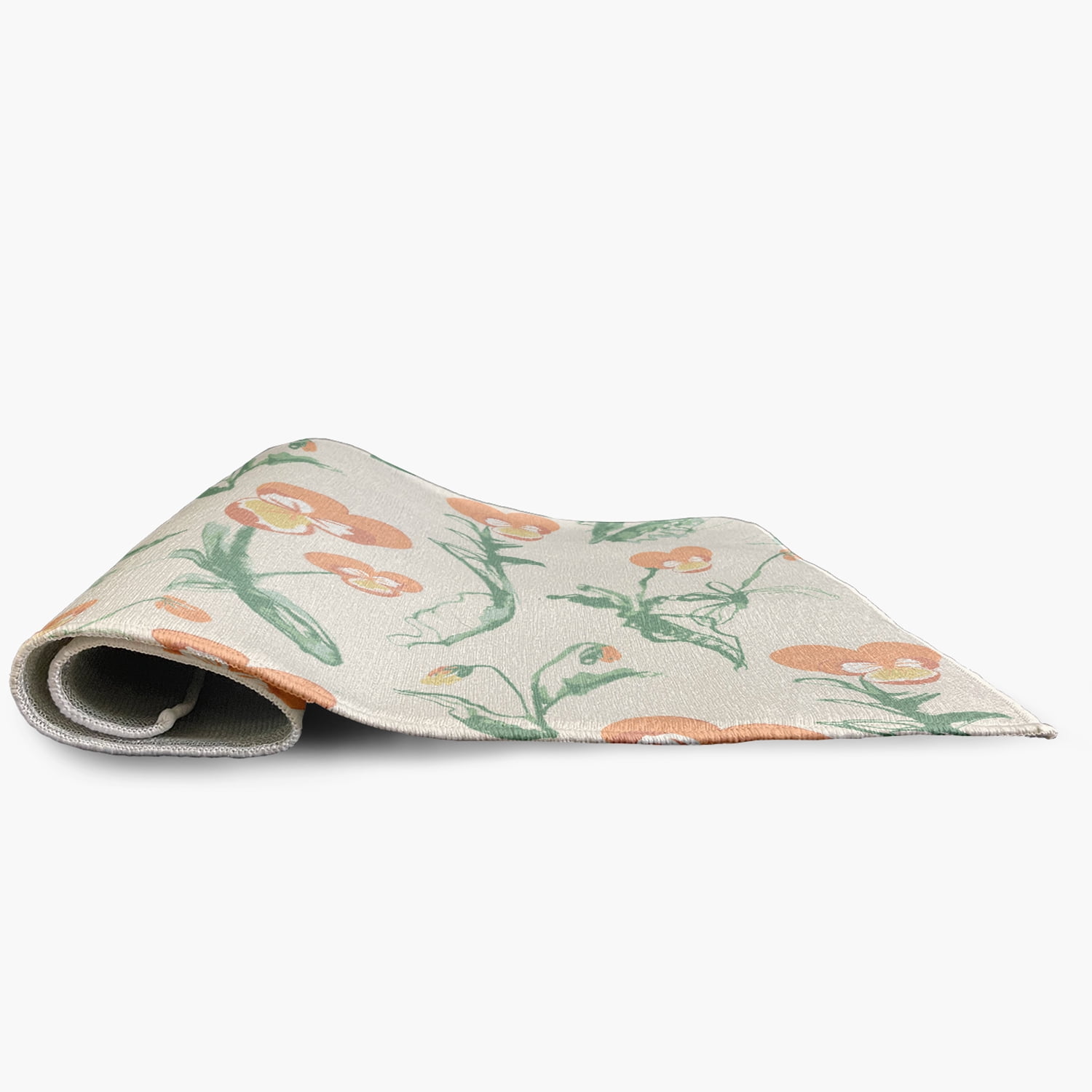 18" x 30" Simply Daisy Bunch of Pansies Casual Chenille Area Rug, Orange