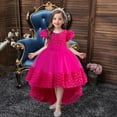 thumbnail image 2 of Girl's 3D Flower Carved Boutique Dress, Gorgeous Style Princess Dress With Tail, Wedding Party Birthday Party Prom Performance O, 2 of 5