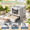 thumbnail image 2 of Gray Enclosed XXL Stainless Steel Cat Litter Box With Lid, Drawer, Mat And Scoop, 2 of 9