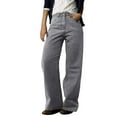 thumbnail image 1 of Pantalones Gibobby vaqueros de moda Vintage para mujer pierna recta y ancha gris L, 1 of 5
