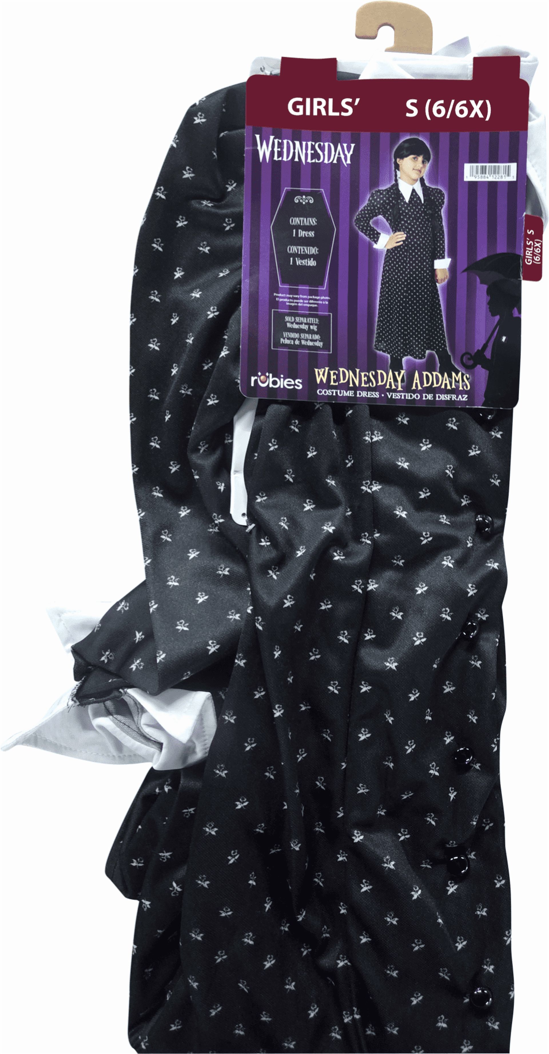 Wednesday Addams Dress Halloween Costume for Children, Girls' Size S (6/6x), by Rubies