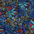 thumbnail image 3 of Men's Hawaiian Shirt Short Sleeve Camp Collar 100% Cotton Blue Aloha TALAVERA BOUQUET By Lori Anne McKague, 3 of 8