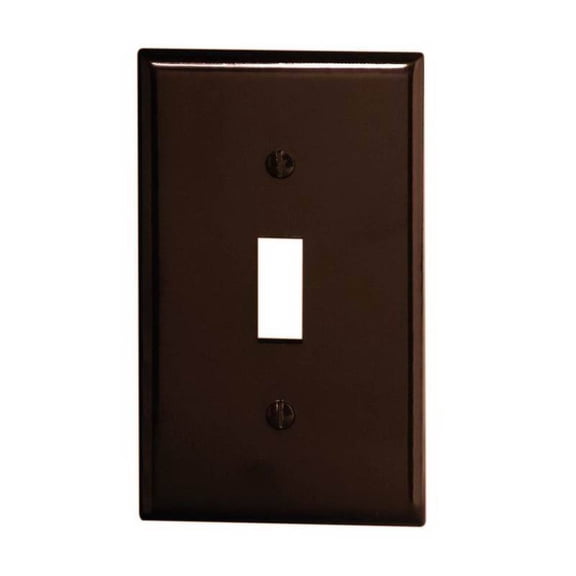 Leviton Toggle Switch Wall Plate 85001-000 Standard - 1-Gang Thermoset Plastic - Brown
