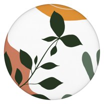 Large Round Tablecloth with Elastic Edge, Bohemian Floral Decor for Circular Tables Measuring Up to 56 Inches Across