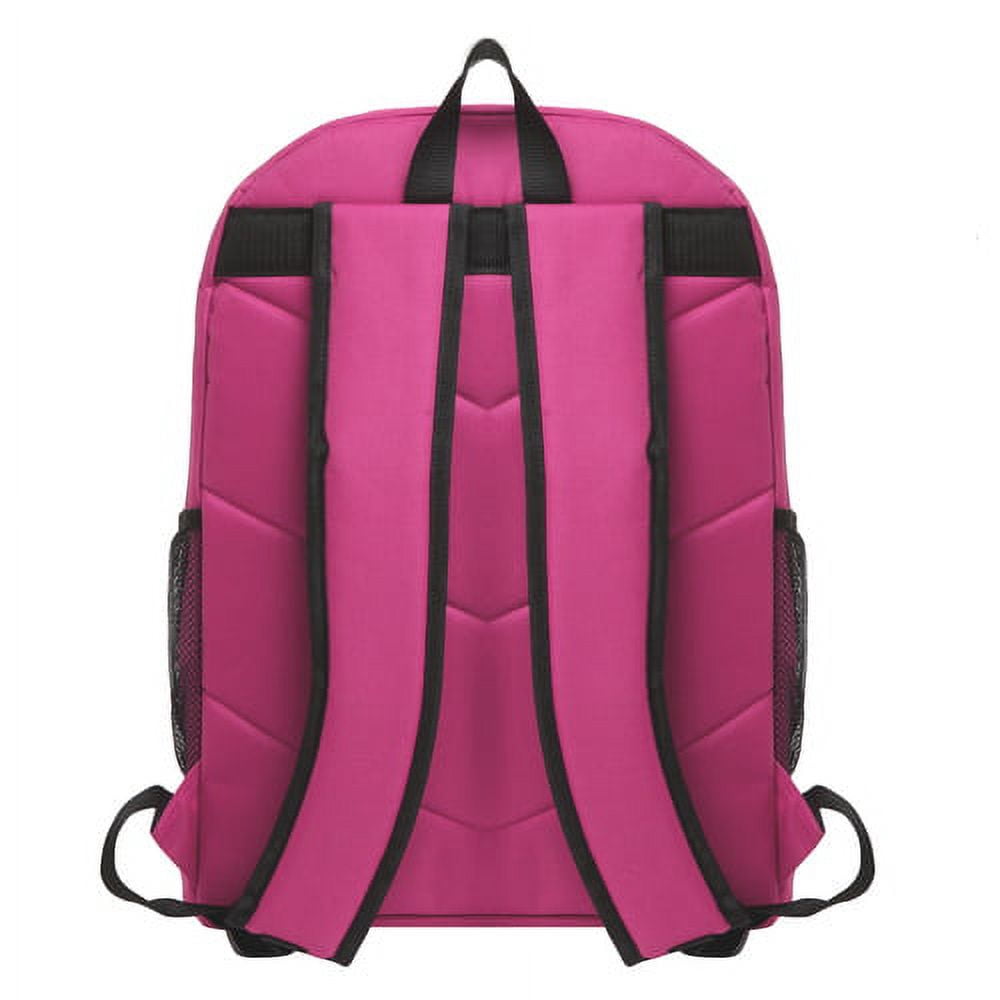 K-Cliffs Unisex Classic Lightweight Durable Multi Pocket 17" School Backpack   Pink, 100% Polyester, Teen-Adult