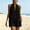 Black, variant on Women's Solid Sleeveless Halter Collar Relaxed Wide Leg Hemp Blend Beach Vacation Jumpsuit Sky Blue XXL(XXL)