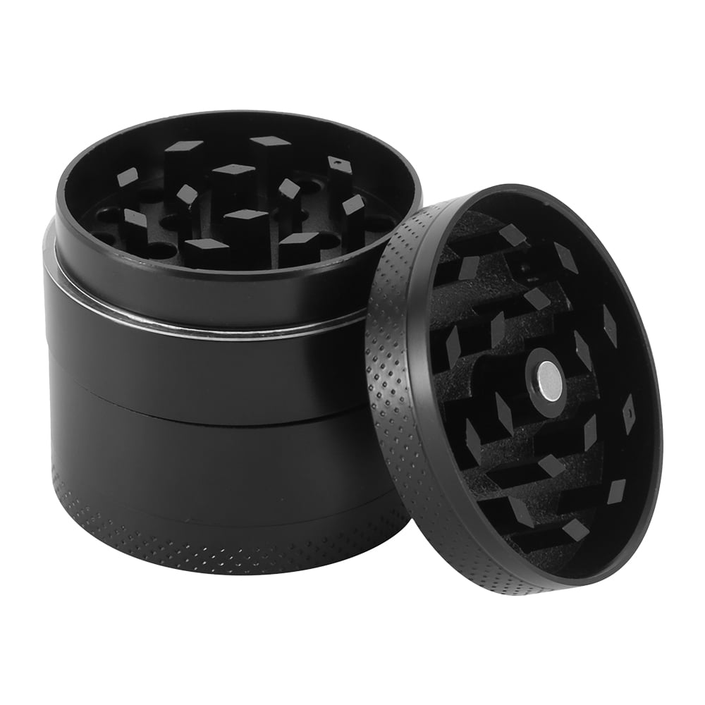 ODOMY 40mm Black Tobacco Grinder Manual Metal 4 Layer Crusher Herbal