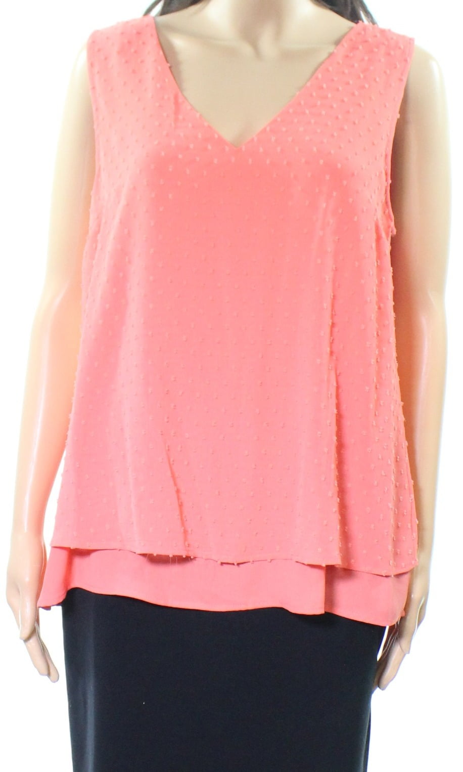 DR2 DR2 Peach Women's Medium Sleeveless V Neck Blouse
