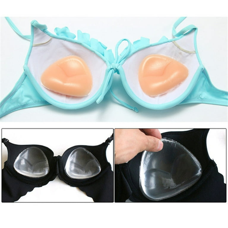 Silicone Bra Pad, 1 Pair Push-up Breast Pads Reusable Breast Lift Enhancer  Women Bikini Inserts Pad, Transparent-S 