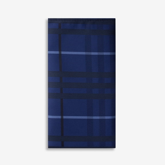 Midnight Blue Plaid Pocket Square