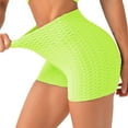 thumbnail image 1 of Rawiri Pantalones cortos deportivos para mujer, cintura alta, textura de burbuja, pantalones cortos ajustados para levantar glúteos y fitness, 1 of 5